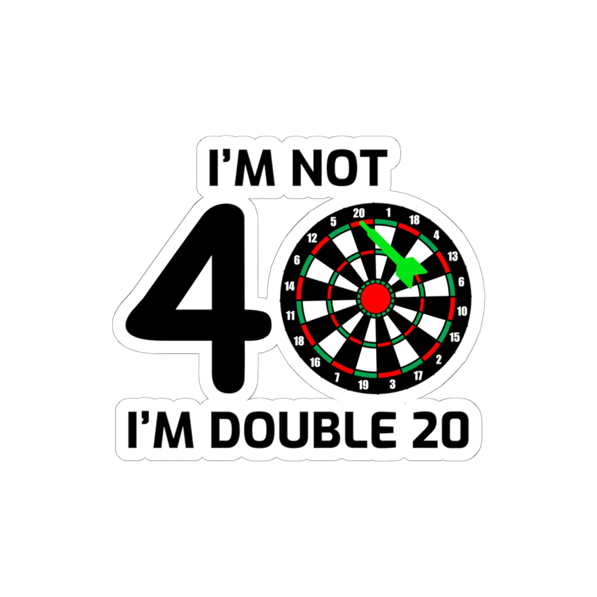 Double 20 Dart Sticker - Birthday Player Vinyl Decal for Dart League Enthusiasts