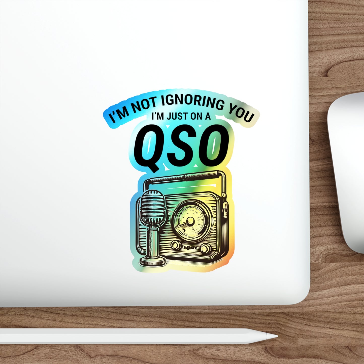 Amateur Ham Radio Operator Stickers Holographic Vinyl Decal - QSO Focus & Radio Enthusiasts