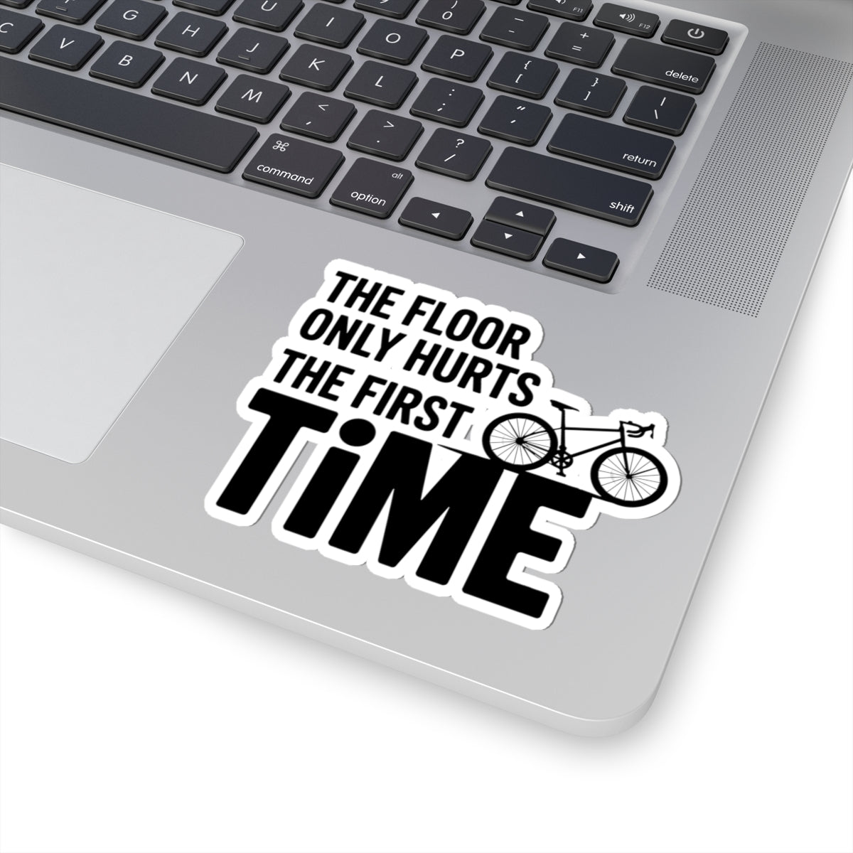 Funny Gymnastic Cycling Sticker - Floor Hurts Time Bike Vinyl Decal for Artistic Athletes, Coach, Hard-Working Riders