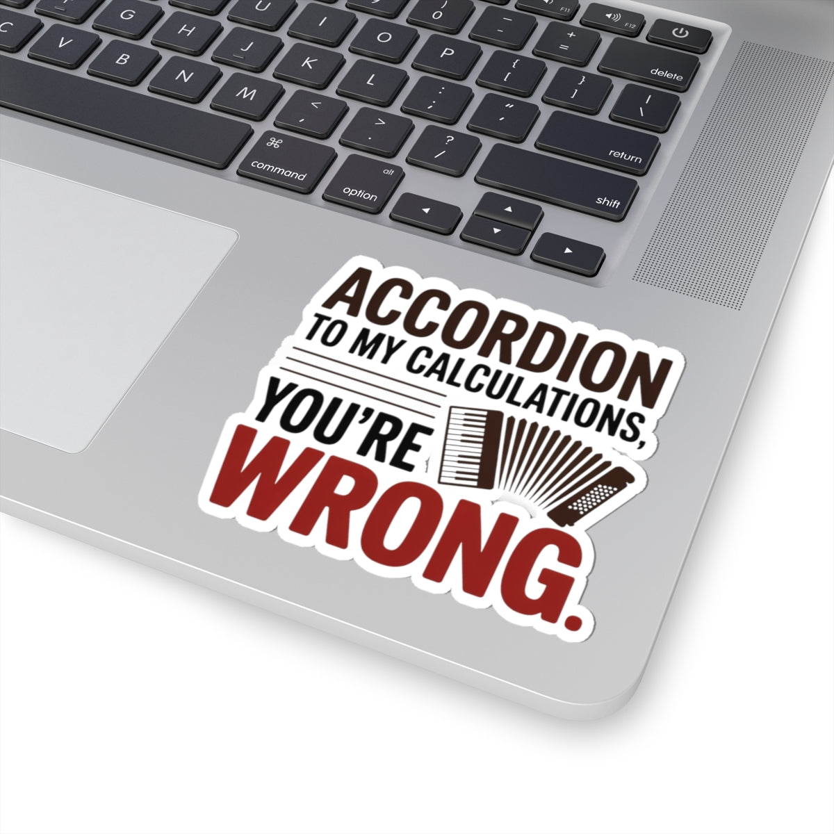 Accordion Player Sticker – Funny Math Pun Decal for Musicians, Band Geeks