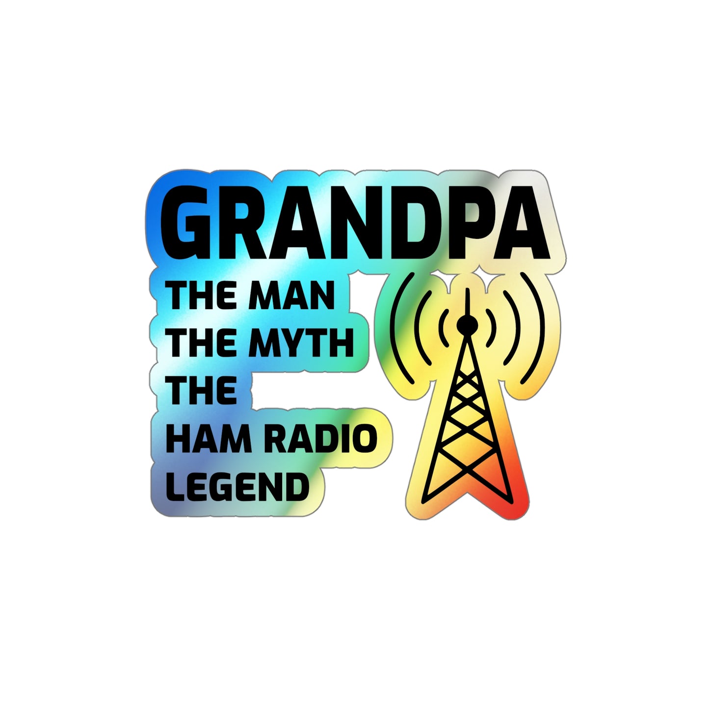 Amateur Ham Radio Operator Stickers Holographic Vinyl Decal - Morse Code & Shortwave for Radio Grandpas