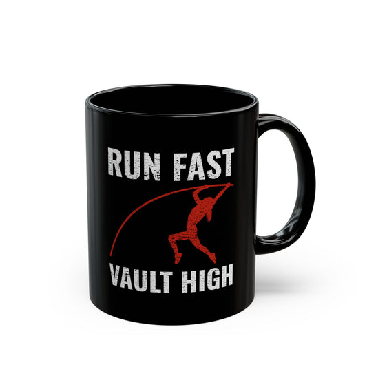 Pole Vault Mug Black – Track Vault Cup for Athletes and Sports Lovers 11 oz