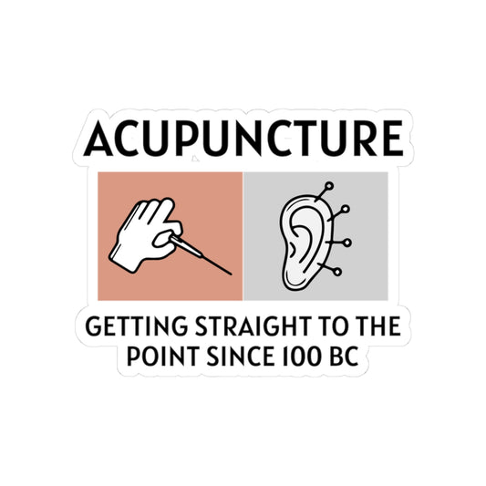 Historical Acupuncture Sticker - Straight to the Point Vinyl Decal for Acupuncturists, TCM Practitioners