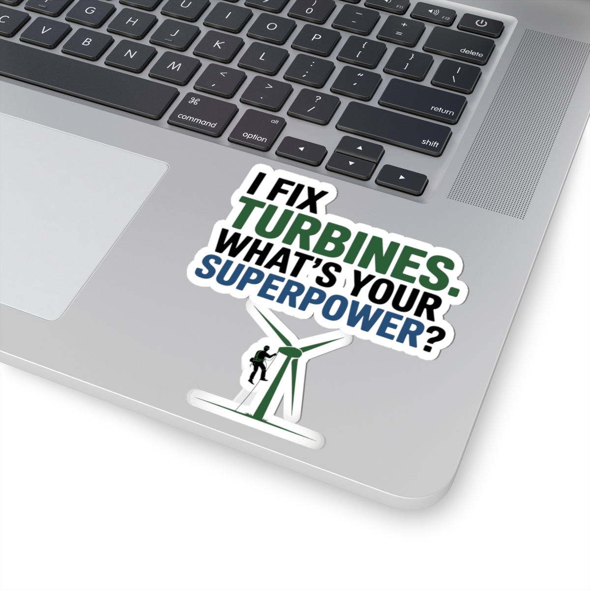 Windmill Technician Sticker - Superpower Turbine Repair Vinyl Decal for Mechanics