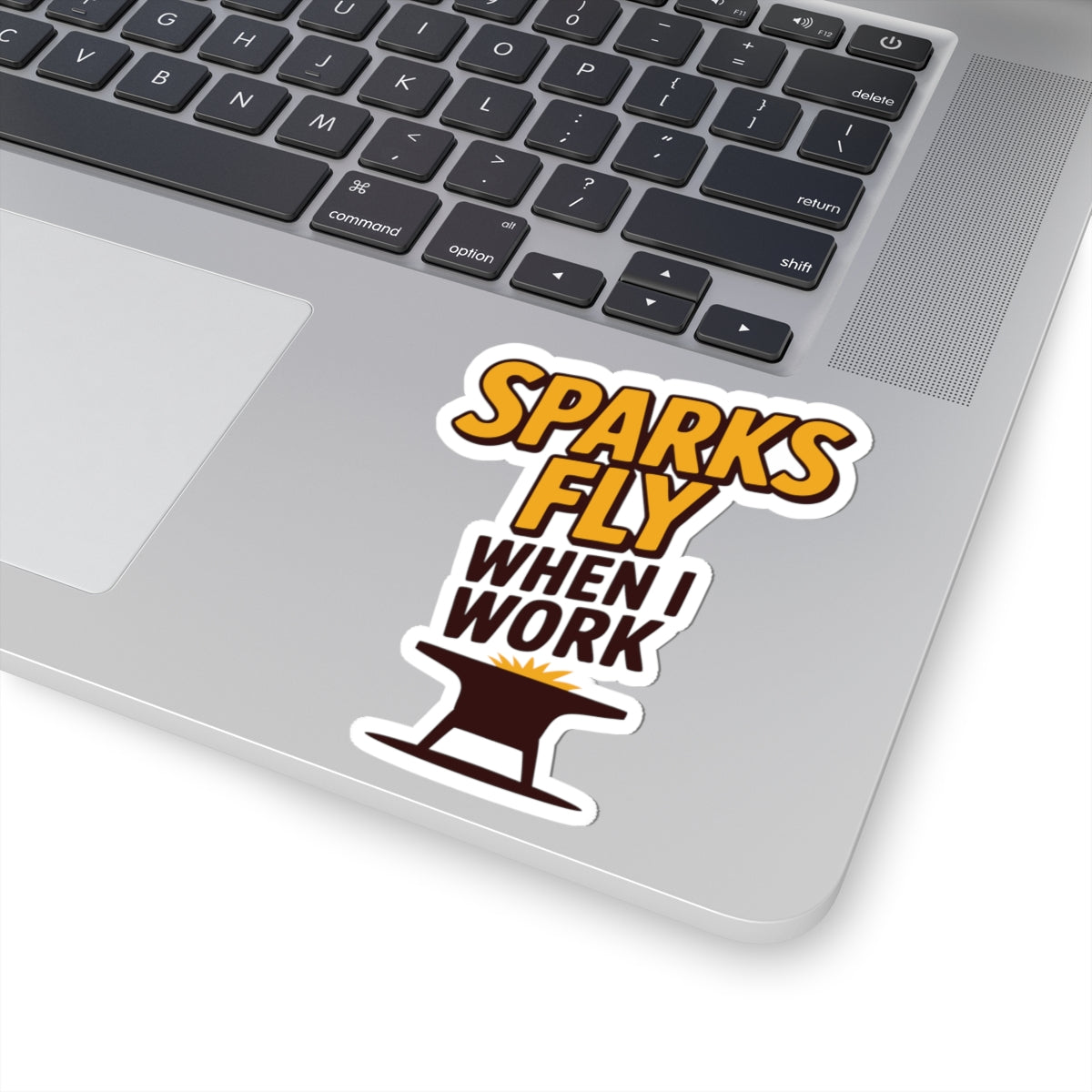 Blacksmith Anvil Sticker – Funny Sparks Fly Forge Decal for Metalworkers Forging Enthusiasts
