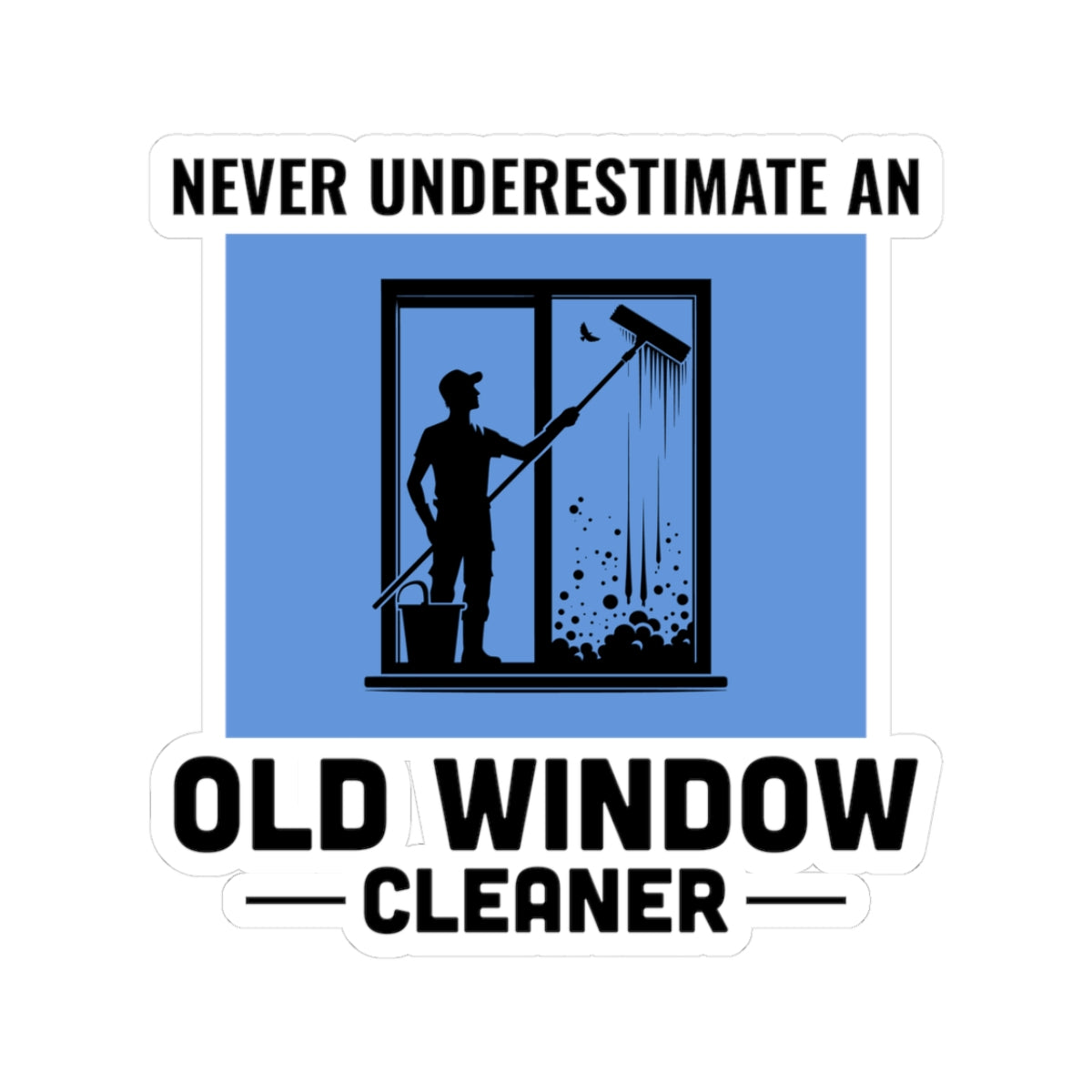 Window Cleaner Sticker - Old Pro Vinyl Decal for Veteran Professionals & Technicians