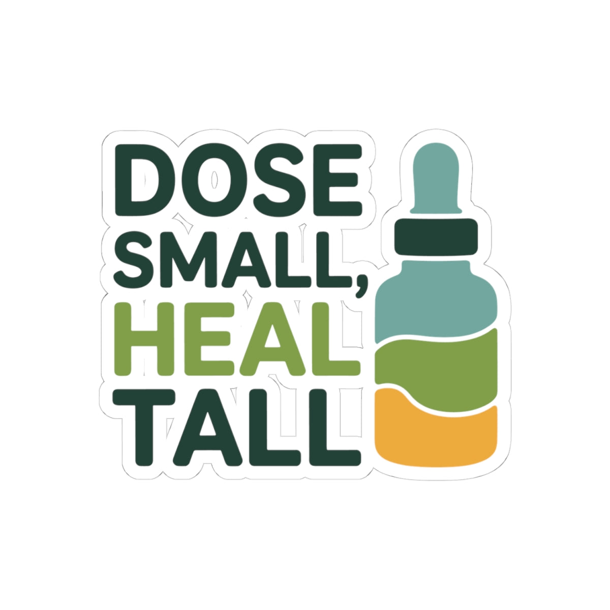 Homeopathy Power Sticker - Small Dose Big Healing Vinyl Decal for Homeopaths, Natural Medicine Fans