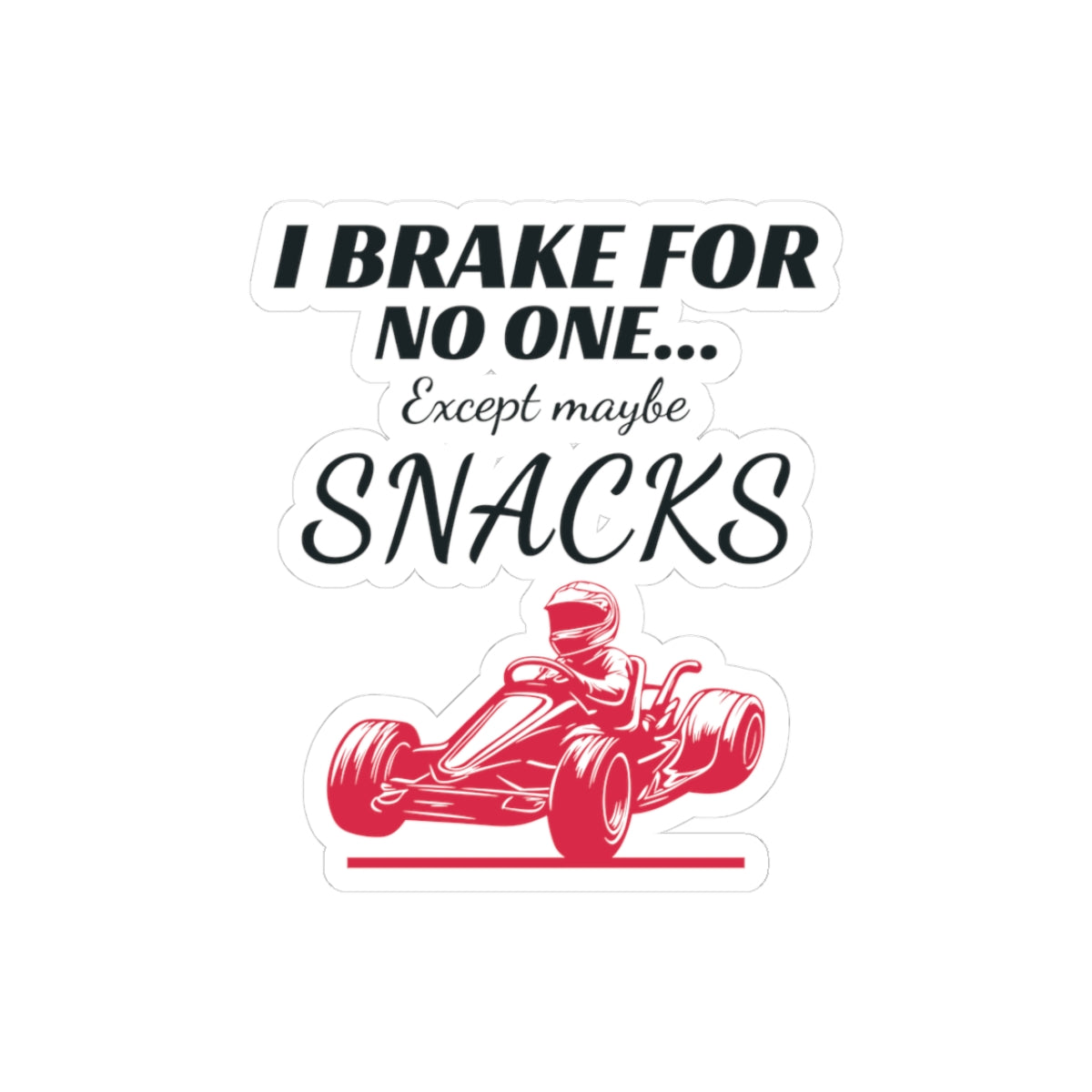 Go Kart Racing Stickers Vinyl Funny Decals for Helmet & Car