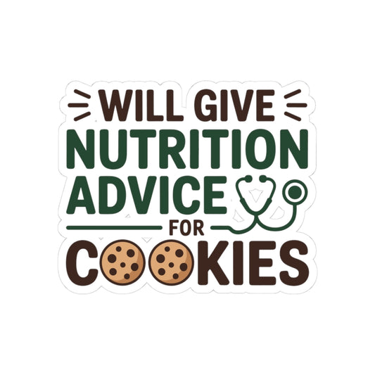 Playful Dietitian Sticker - Nutrition Advice for Cookies Vinyl Decal for Registered Dietitians