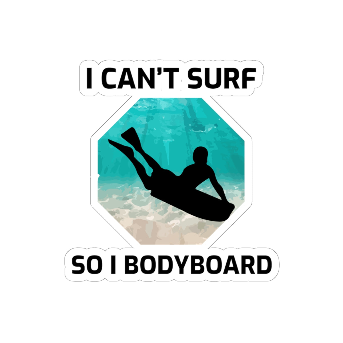 Bodyboard Not Surf Sticker - Wave Riding Vinyl Decal for Ocean Enthusiasts & Beach Adventurers