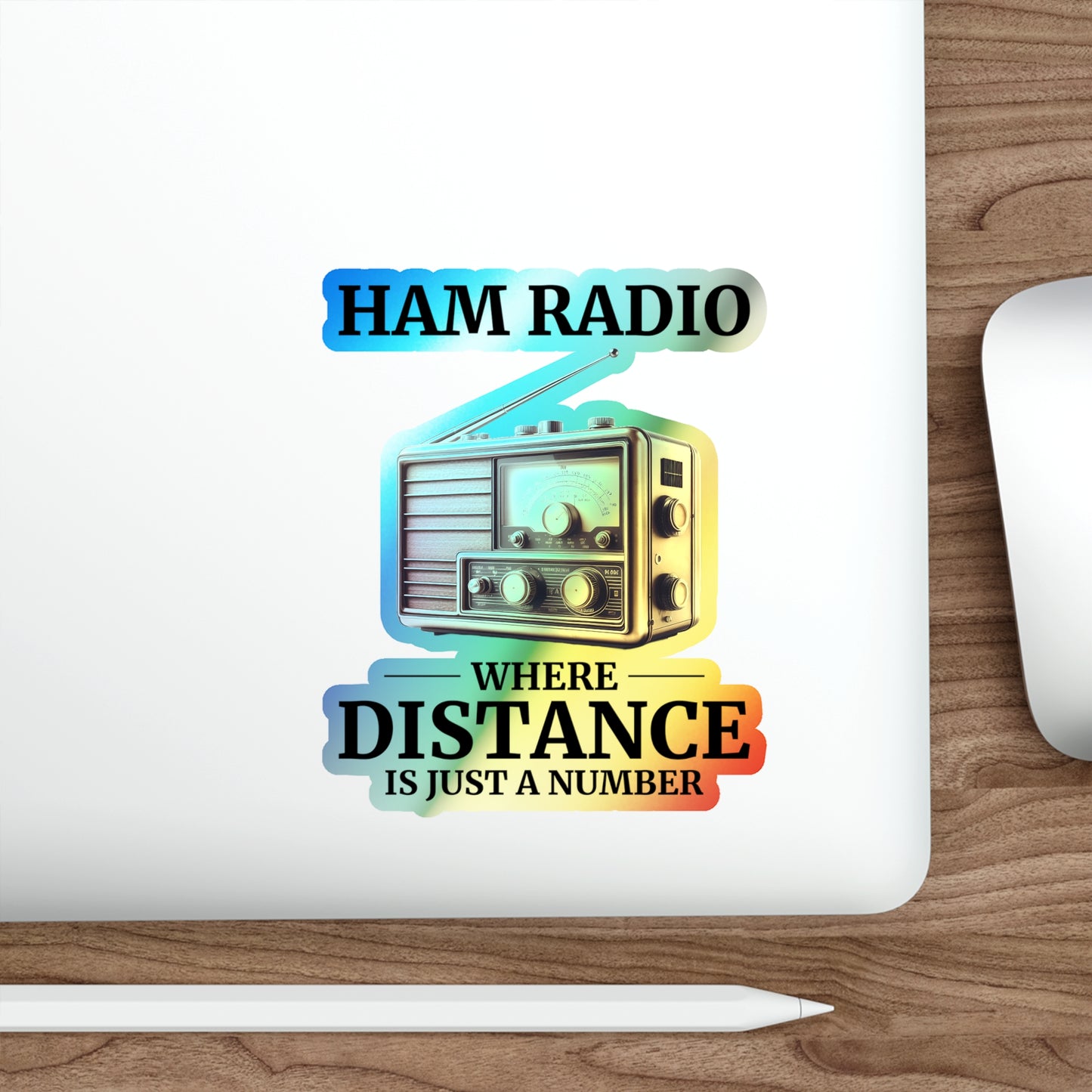 Amateur Ham Radio Operator Stickers Holographic Vinyl Decal - DX Connections & Global Contacts