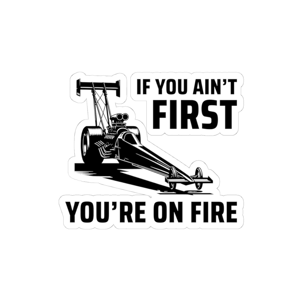 Dragster Drag Racing Sticker Vinyl - Burnout & Quarter Mile Decal for Track Competitors