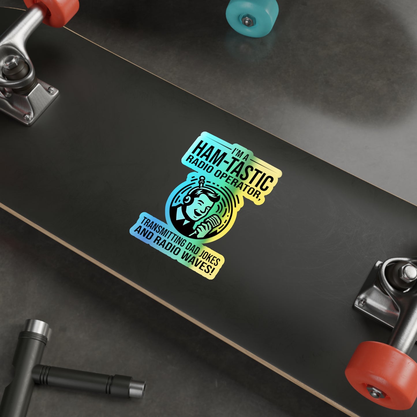 Amateur Ham Radio Operator Stickers Holographic Vinyl Decal - QSO Humor & Airwave Fun