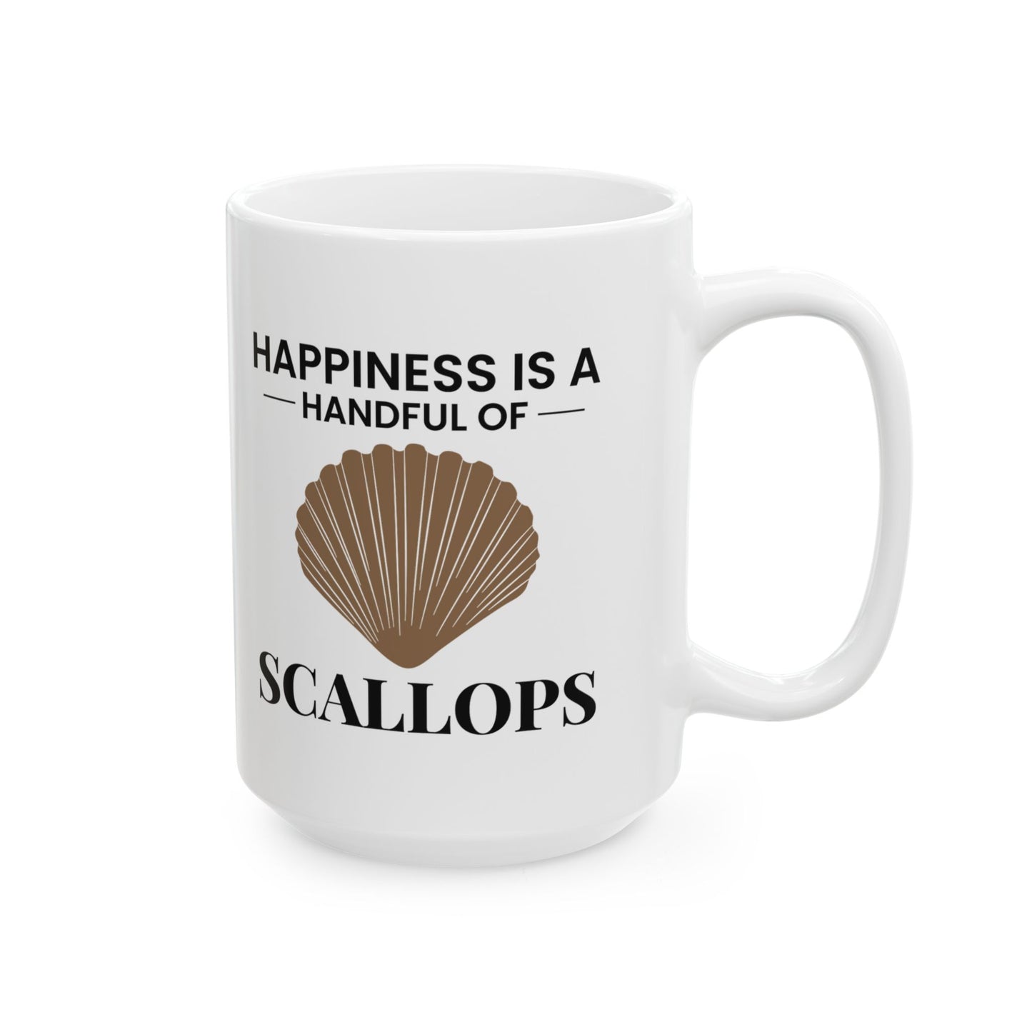 Scallop Happiness Mug, Ocean Lover, Beach Treasure