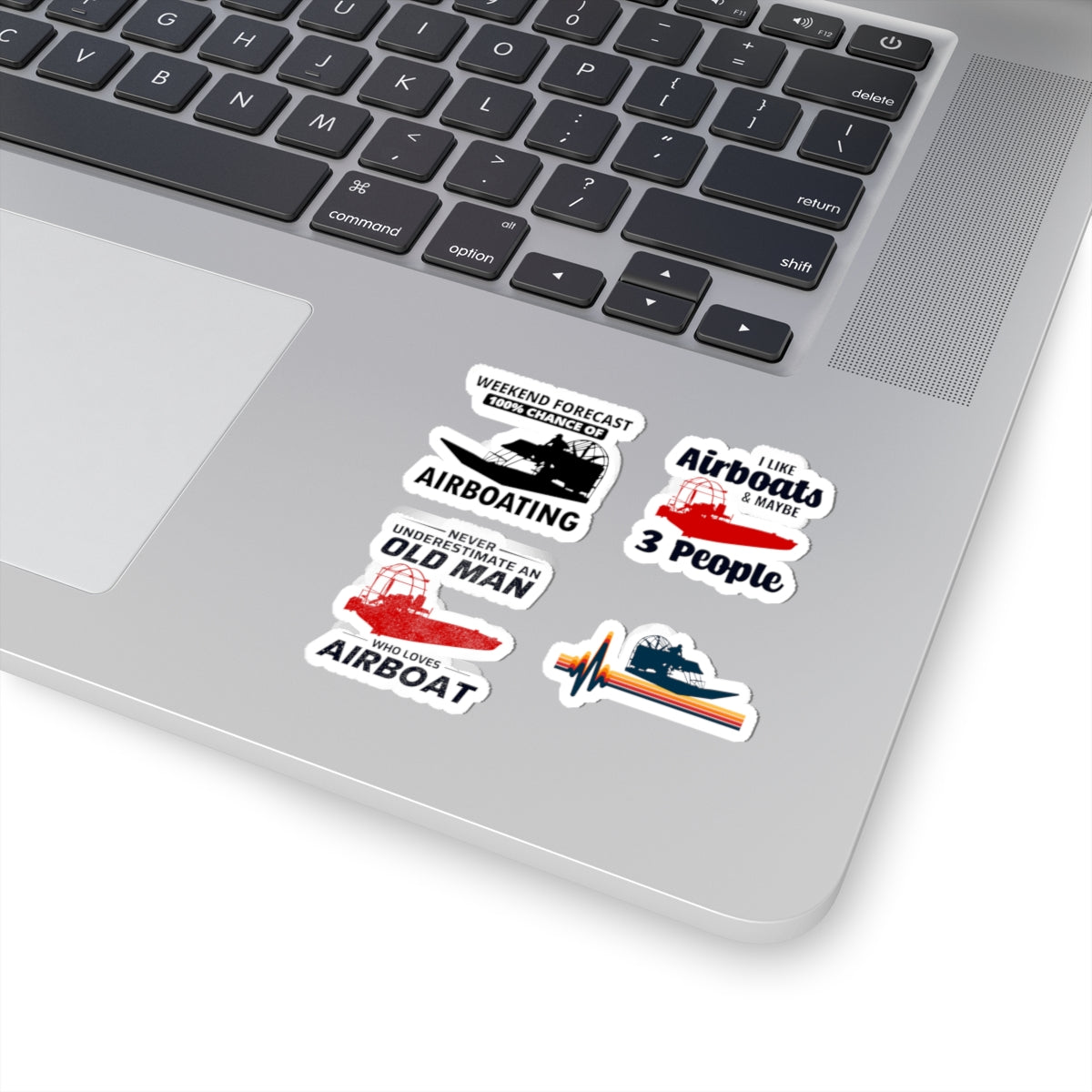 Airboating Sticker Pack – 4 PCS Funny Weekend Humor Decals for Airboat Old Men Swamp Boat Riders