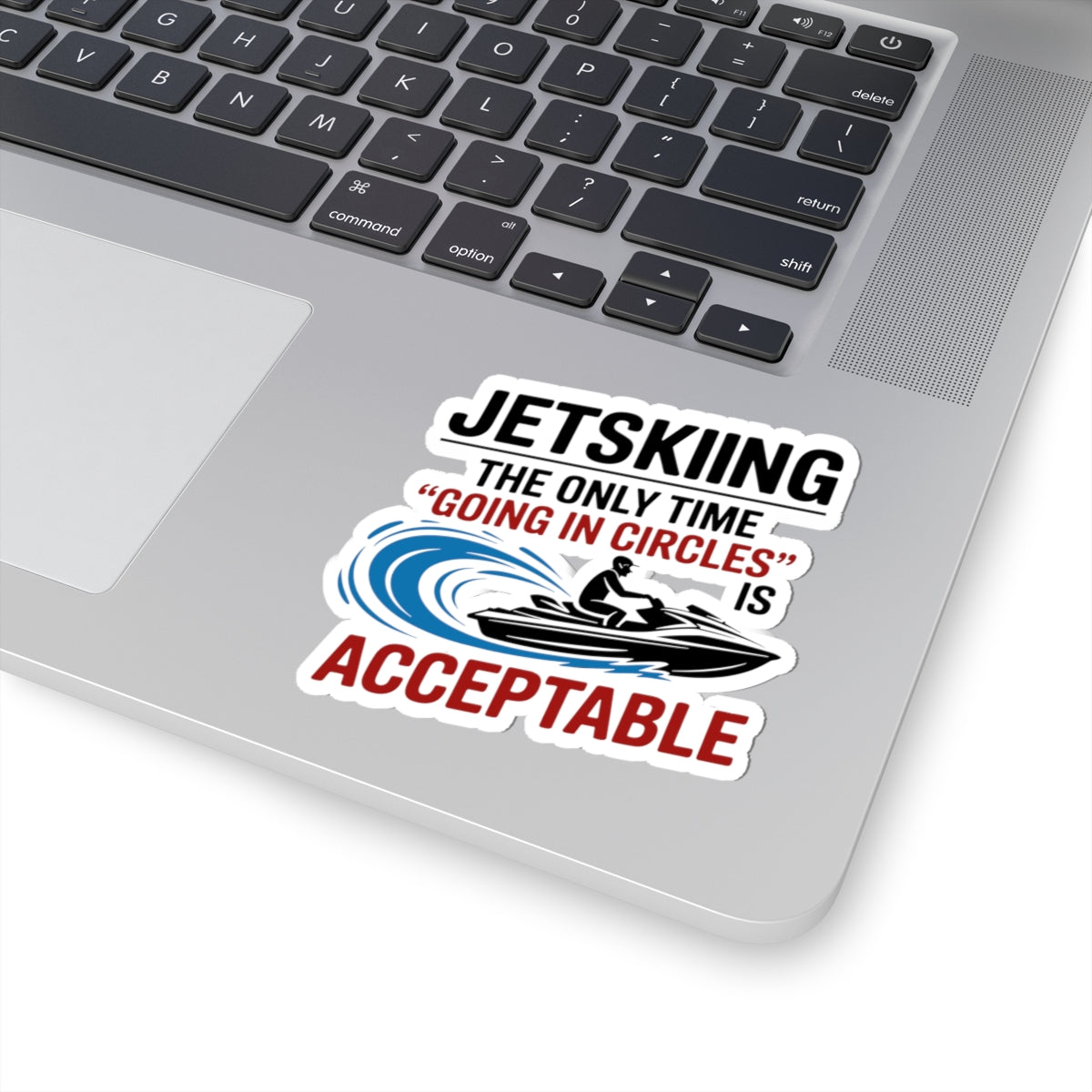 Witty Jet Ski Sticker - Playful PWC Vinyl Decal for Water Sports Fans & Boat Owners