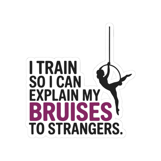 Aerial Lyra Sticker – Funny Bruises Quote Decal for Aerialists Circus Arts Trainers and Acrobatic Performers
