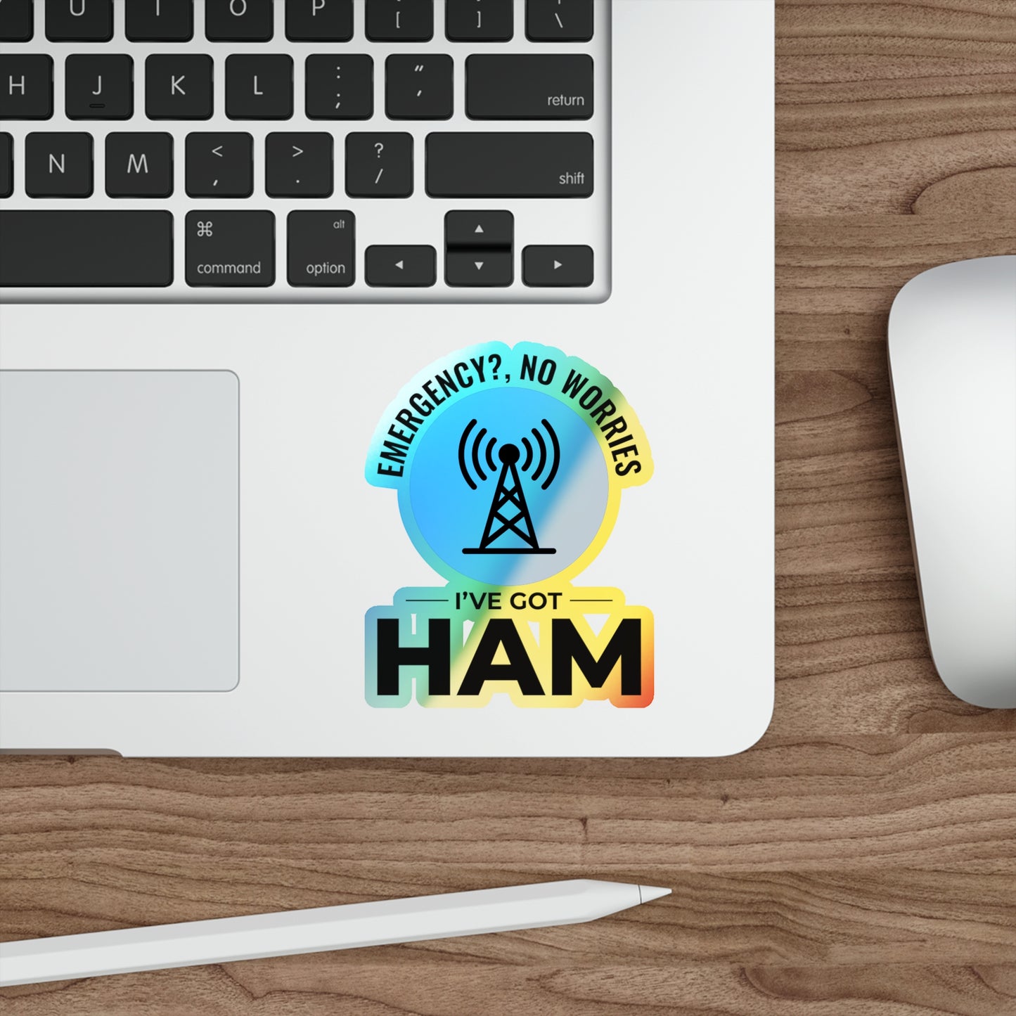 Amateur Ham Radio Operator Stickers Holographic Vinyl Decal - Morse Code & DXing
