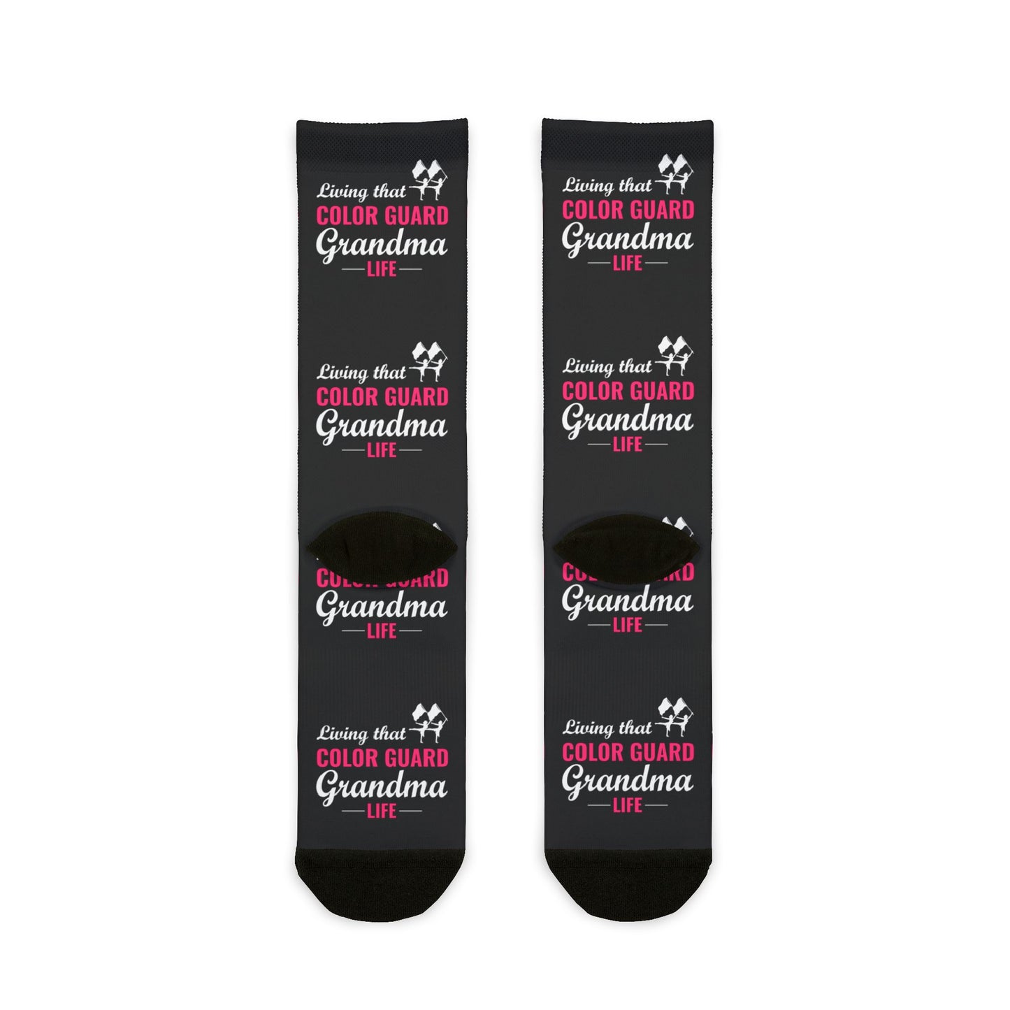 Color Guard Socks – Fun Design for Proud Grandmas, "Living That Color Guard Life"