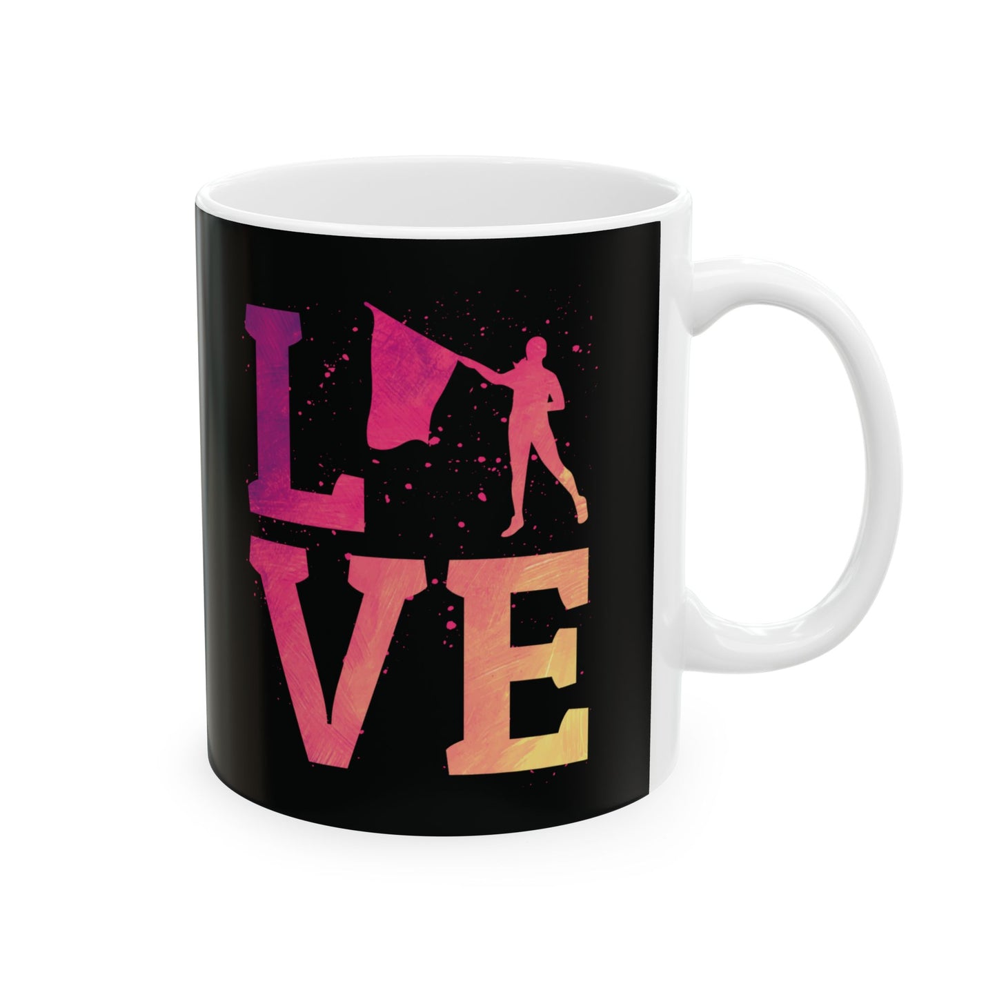 Color Guard Mug, LOVE Design with Flag Silhouette for Performers