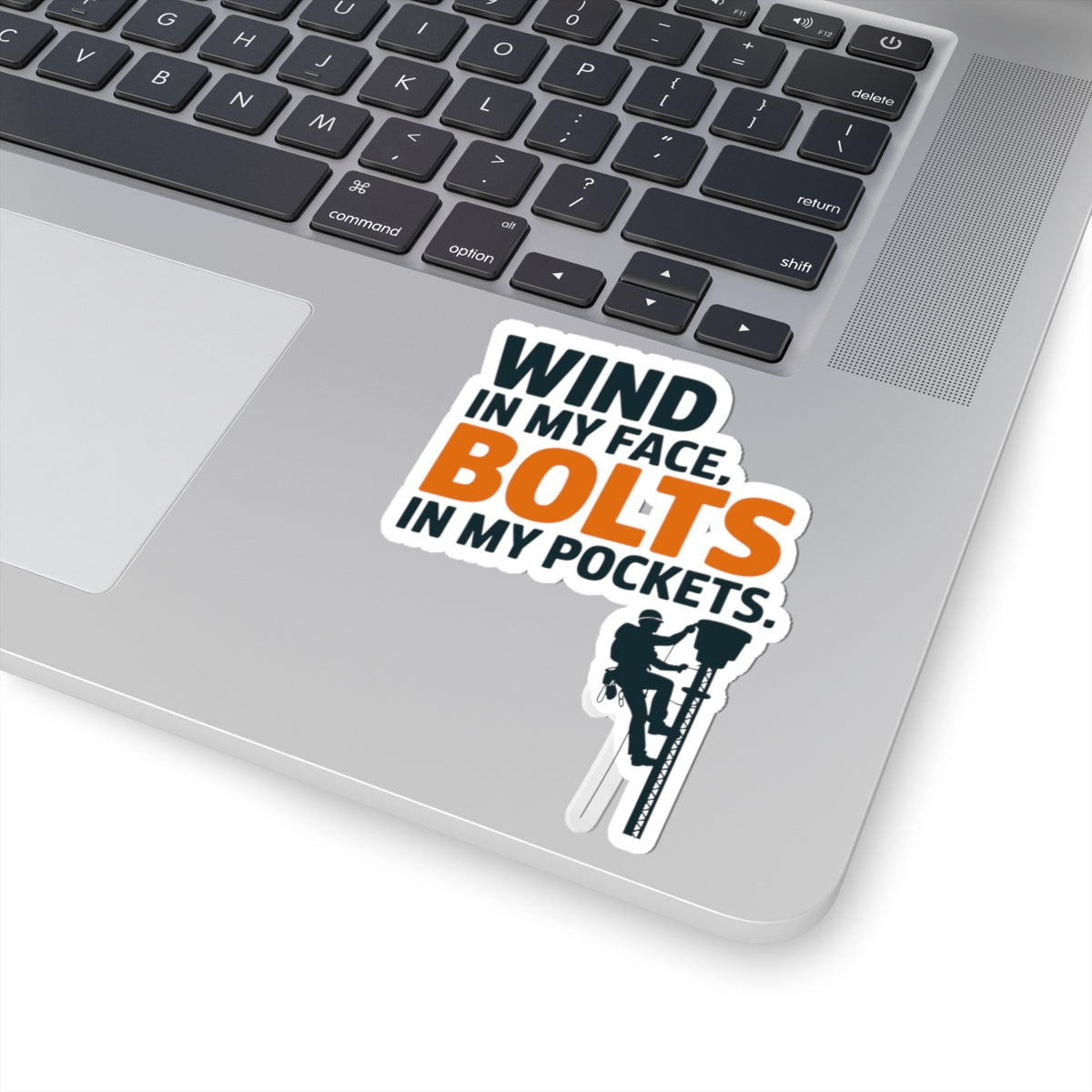 Tower Climber Sticker - Wind Face Bolts Pockets Vinyl Decal for Telecom Technicians