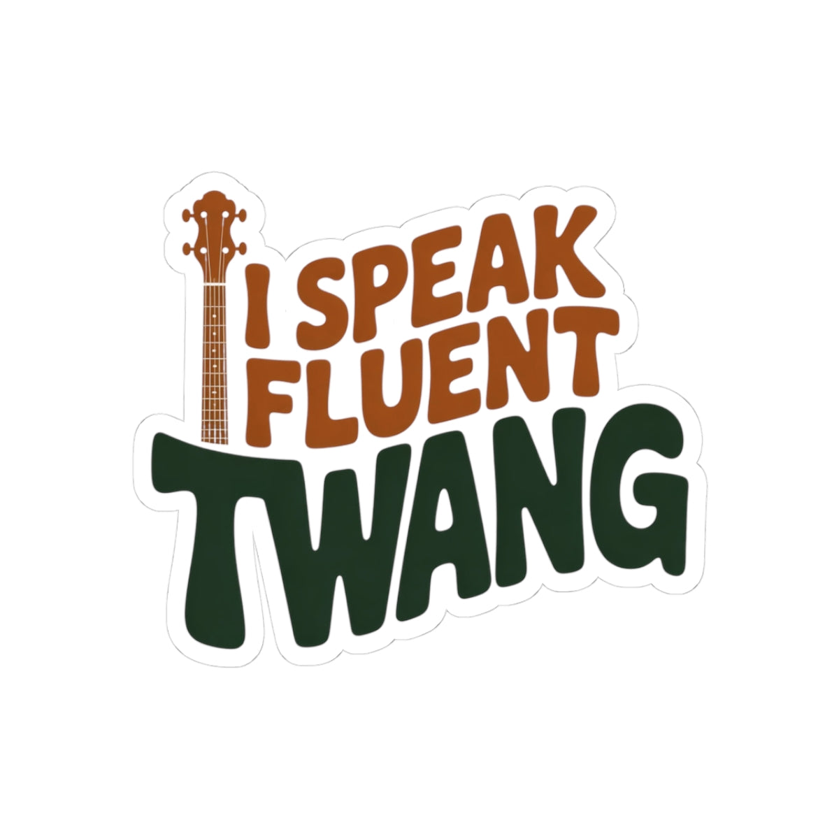 Banjo Sticker – Groovy Retro Twang Humor Decal for Bluegrass Musicians Folk String Instrument Lovers