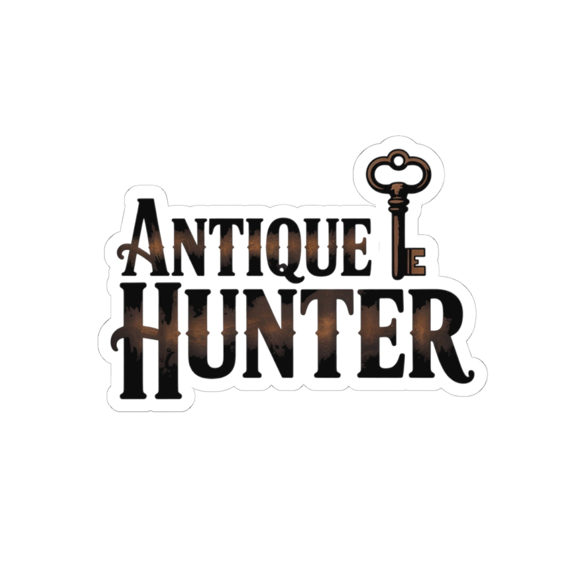 Antique & Treasure Hunter Vinyl Sticker – Retro Skeleton Key Decal for History Buffs, Collectors