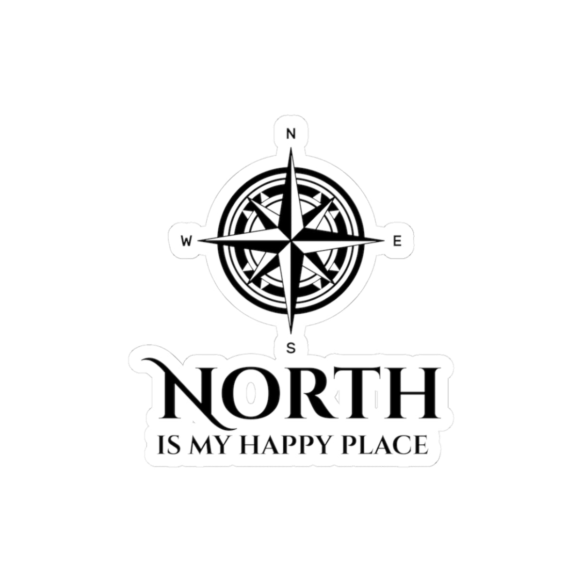 True North Sticker - Geographer's Compass Vinyl Decal for Mapping Professionals