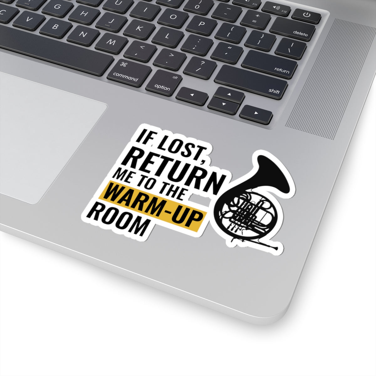 French Horn Sticker - Warm-Up Room Vinyl Decal for Musicians