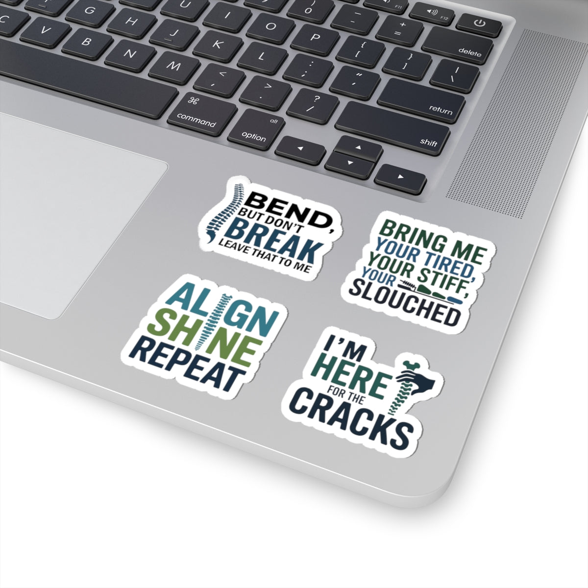 Chiropractor Sticker Pack – 4 PCS Funny Posture Humor Decals for Chiropractic Doctors Spine Adjusters