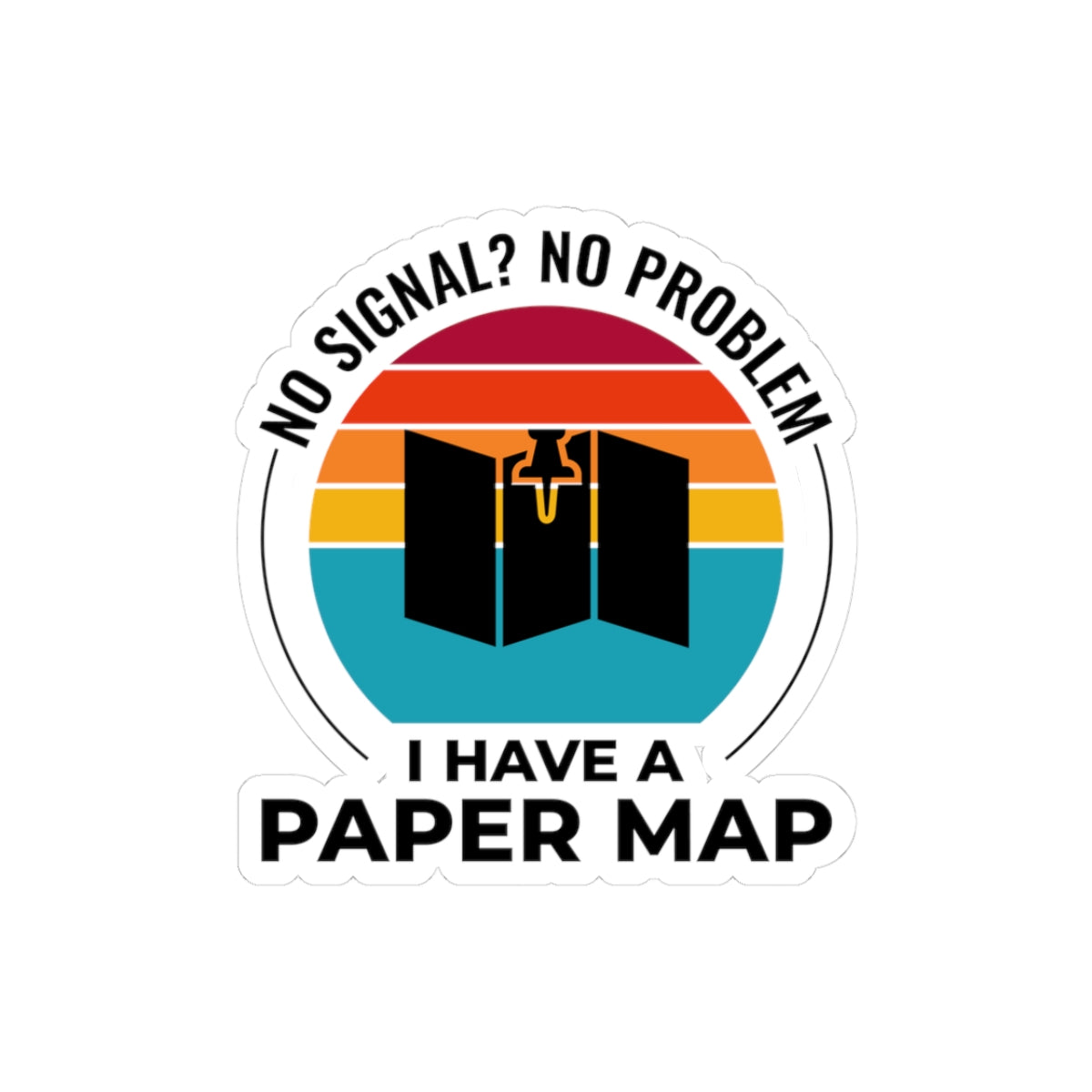 Outdoor Navigator Sticker - Paper Map Backup Vinyl Decal for Hikers & Campers