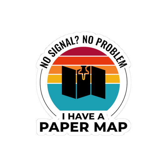 Outdoor Navigator Sticker - Paper Map Backup Vinyl Decal for Hikers & Campers