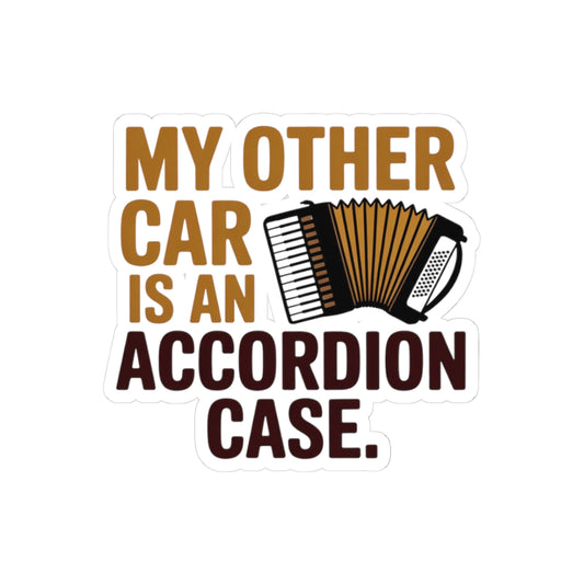 Accordion Sticker – Car Parody Humor Decal for Squeezebox Players, Polka Fans