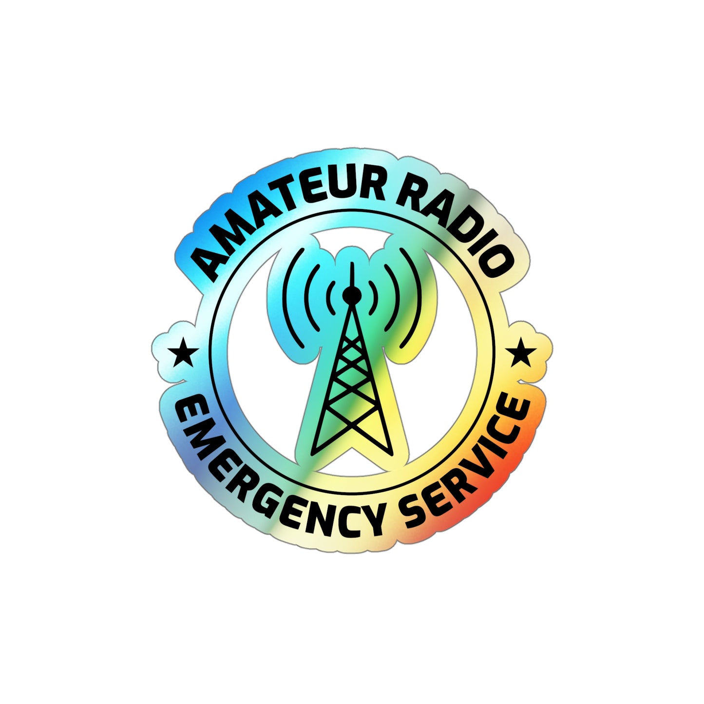 Amateur Ham Radio Operator Stickers Holographic Vinyl Decal - Call Sign & QRP for Radio Techs