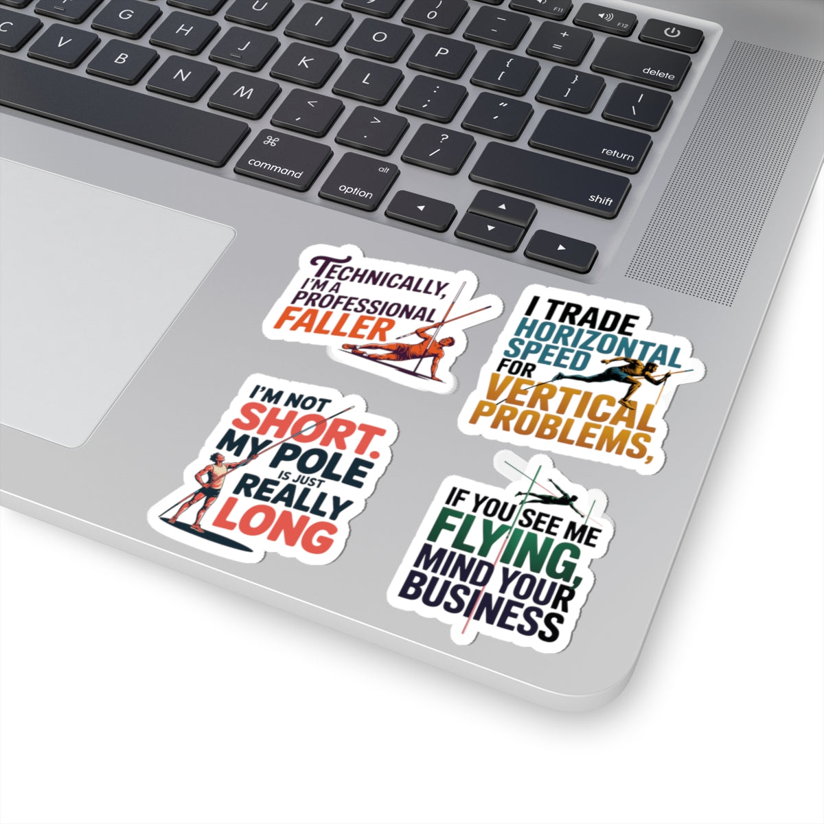 Pole Vault Sticker Pack – 4 PCS Sarcastic Funny Sport Humor Decals for Track & Field Athletes Vaulters