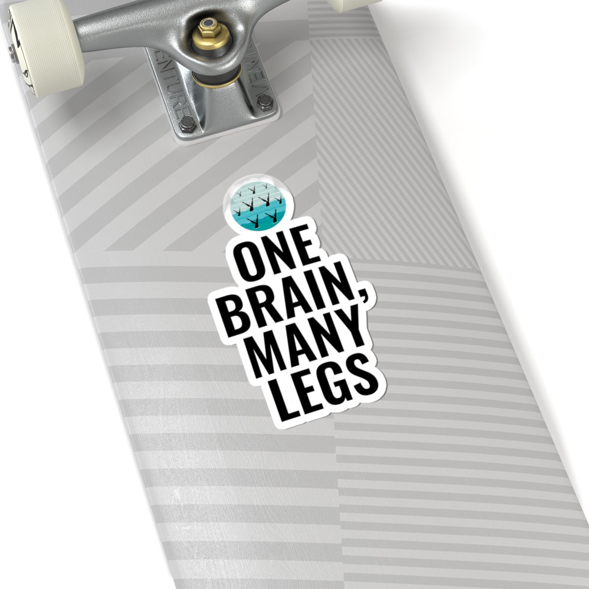 Humorous Synchronized Swimming Sticker - 'One Brain, Many Legs' Teamwork Vinyl Decal