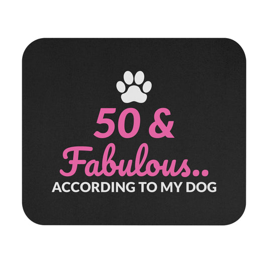 Funny 50th Birthday Mouse Pad - Dog Approved Gift for Women & Men, Non-Slip Rubber Base, Office Desk Accessory