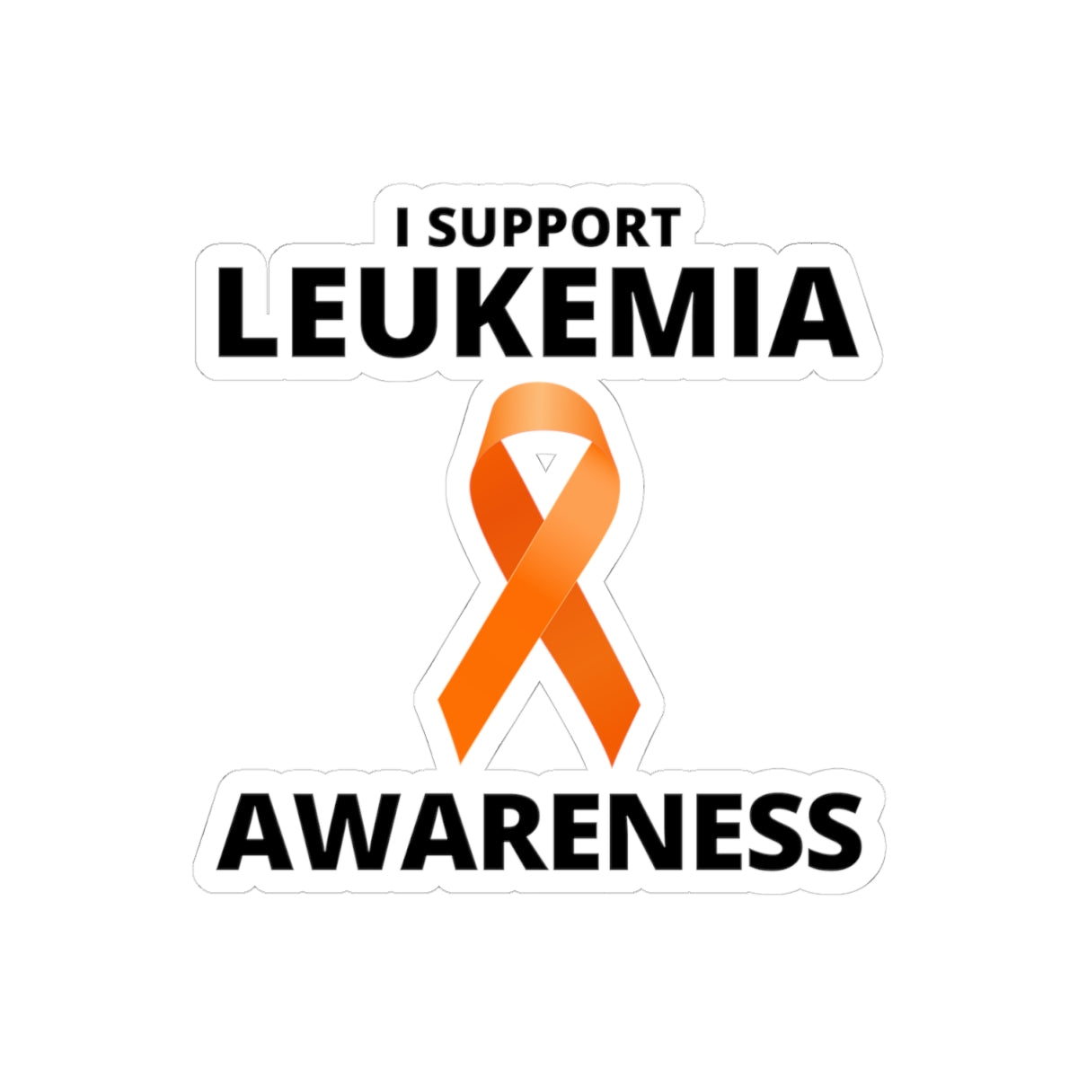 Leukemia Awareness Ribbon Sticker - Orange Support Vinyl Decal for Survivors, Fighters, and Families
