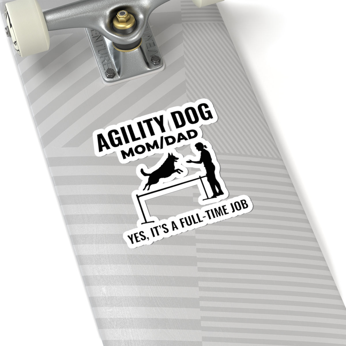Agility Dog Mom Dad Sticker - Funny Pet Parent Vinyl Decal for Dog Owners Trainers Competitors