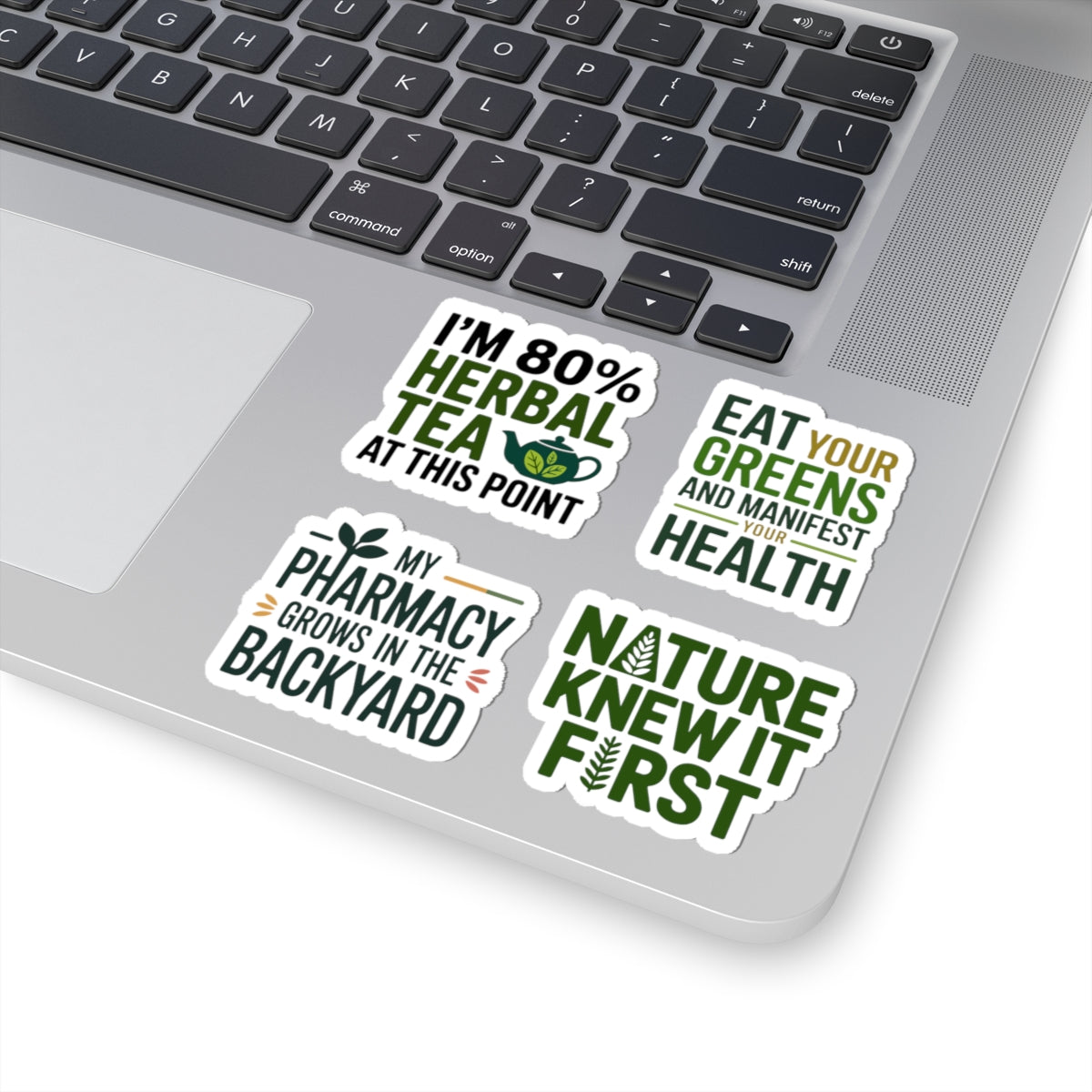 Naturopath Sticker Pack – 4 PCS Funny Herbal Tea Backyard Pharmacy Decals for Naturopaths Wellness Lovers