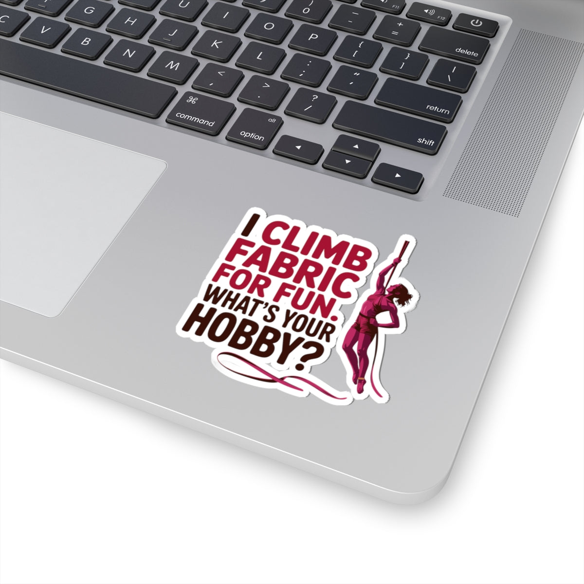 Aerial Silk Sticker – Funny Fabric Climb Quote Decal for Aerialists, Circus Performers & Silk Dancers