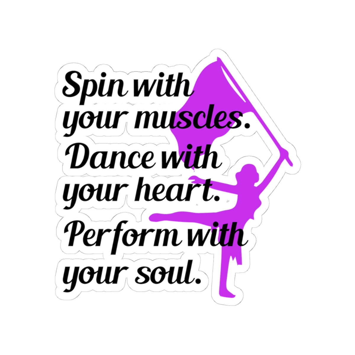 Color Guard Sticker Vinyl: Spin Dance Perform - Twirling Dancer Design