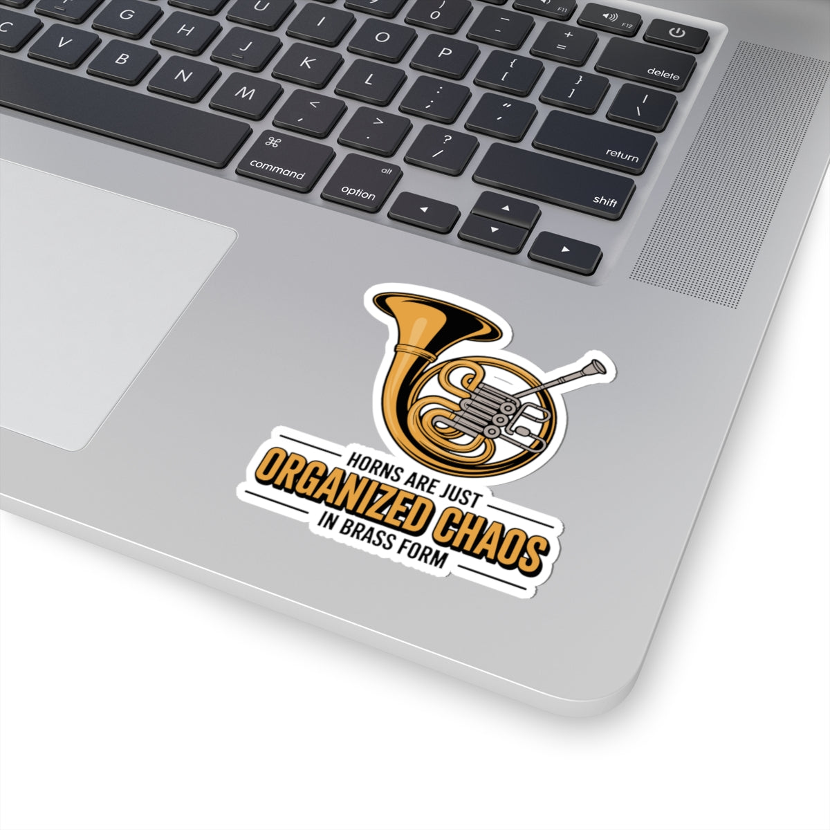 French Horn Sticker - Organized Chaos Brass Vinyl Decal