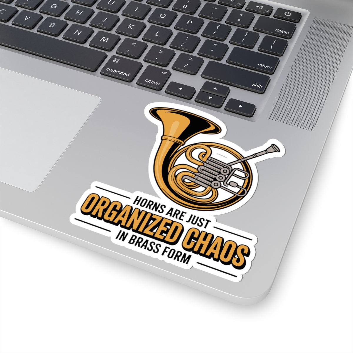 French Horn Sticker - Organized Chaos Brass Vinyl Decal