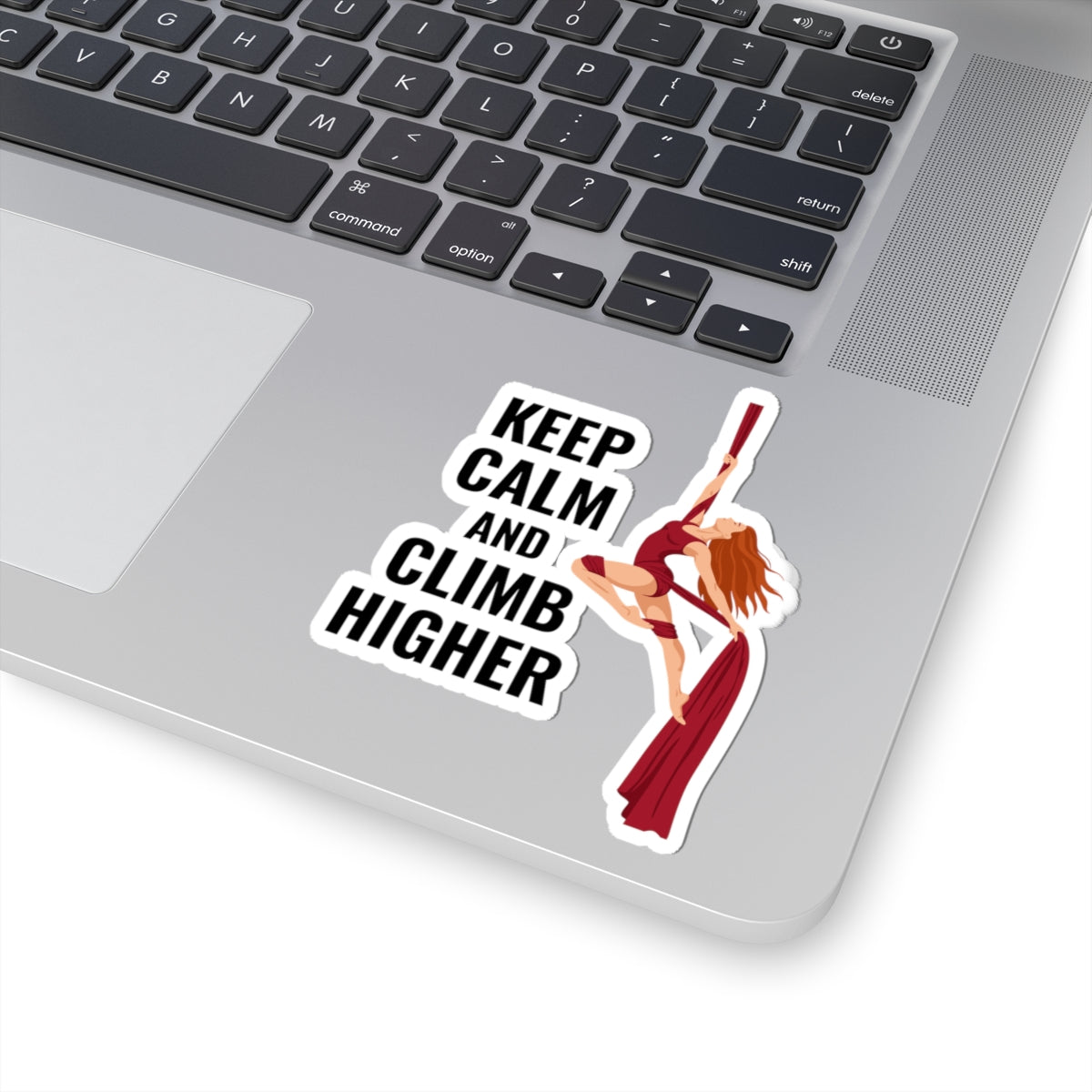 Aerial Silk Sticker – Motivational Climb Higher Quote Decal for Aerialists, Circus Performers & Silk Dancers