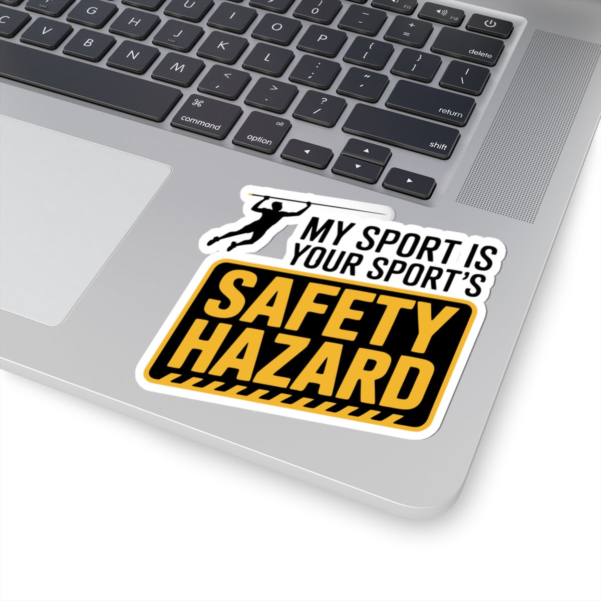 Pole Vault Sticker – Funny Warning Sign Humor Graphic Decal for Track and Field Athletes, Competitive Vaulters & Sport Fans