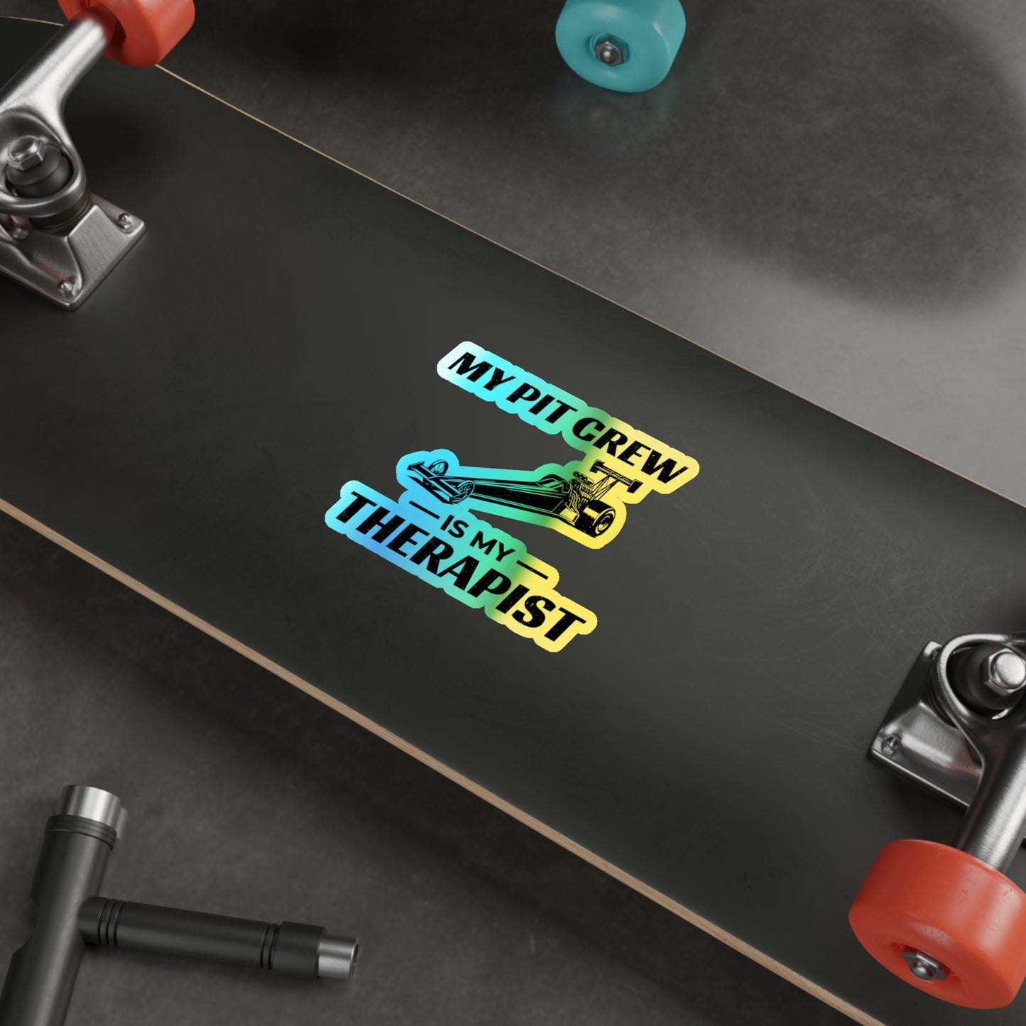 Dragster Drag Racing Holographic Sticker Vinyl – Funny Pit Crew Car Decal for Race Team Fans