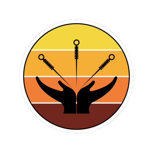 Acupuncture Symbol Sticker - Needle Therapy Vinyl Decal for Acupuncturists, TCM Practitioners