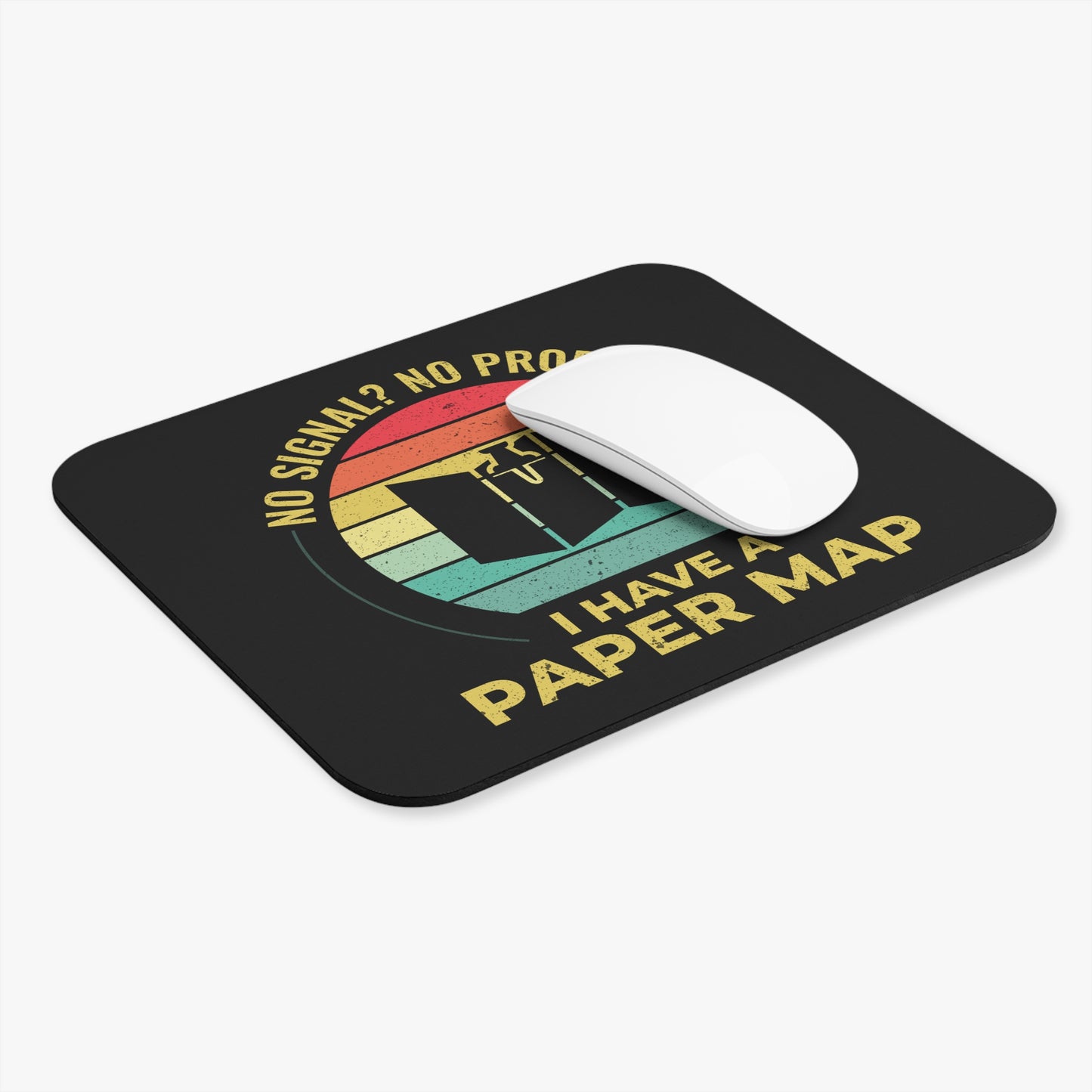 Paper Map Outdoor Mouse Pad - Off-Grid Navigation Non-Slip Rubber Base for Hikers & Preppers