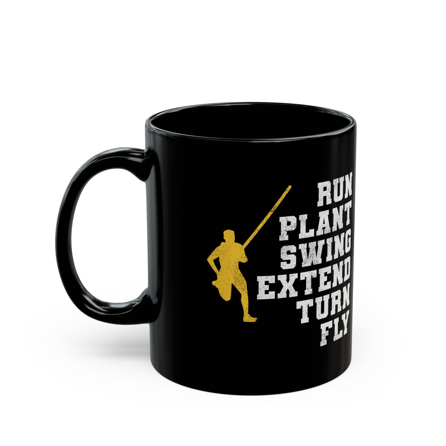 Pole Vault Mug Black – Training Phases Gift for Vaulter Athletes Track Coaches